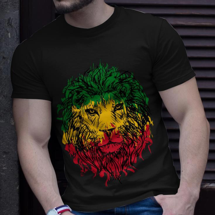 Rasta Theme With Lion Head Tshirt Unisex T-Shirt Gifts for Him