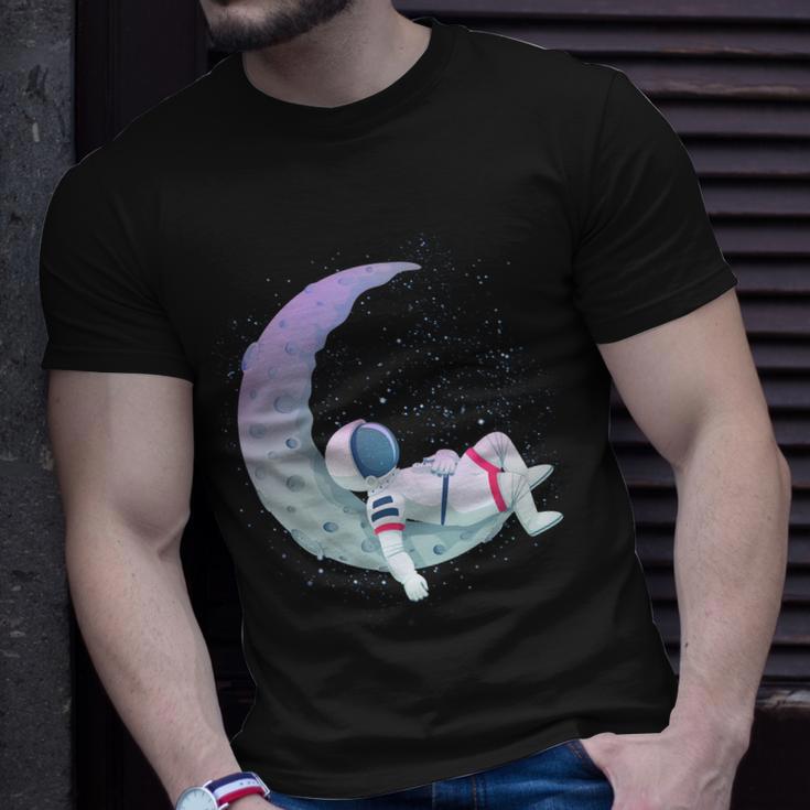 Relaxing Astronaut On The Moon Unisex T-Shirt Gifts for Him