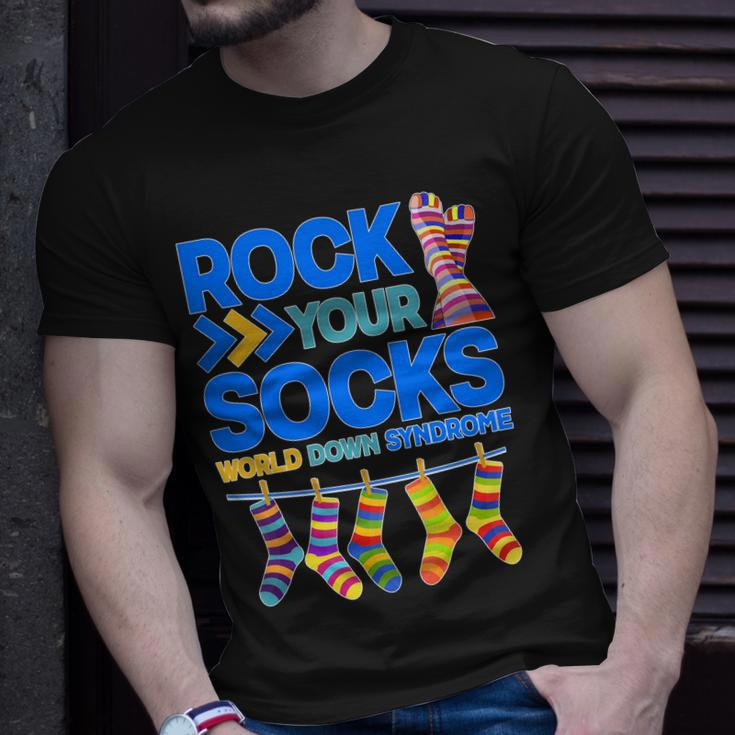 Rock Your Socks World Down Syndrome Awareness Day Tshirt Unisex T-Shirt Gifts for Him