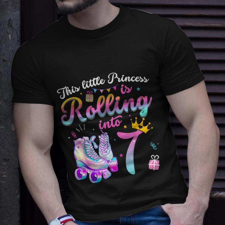 Roller Skate 7Th Birthday Shirt 7 Year Old Girl Party Outfit Unisex T-Shirt Gifts for Him
