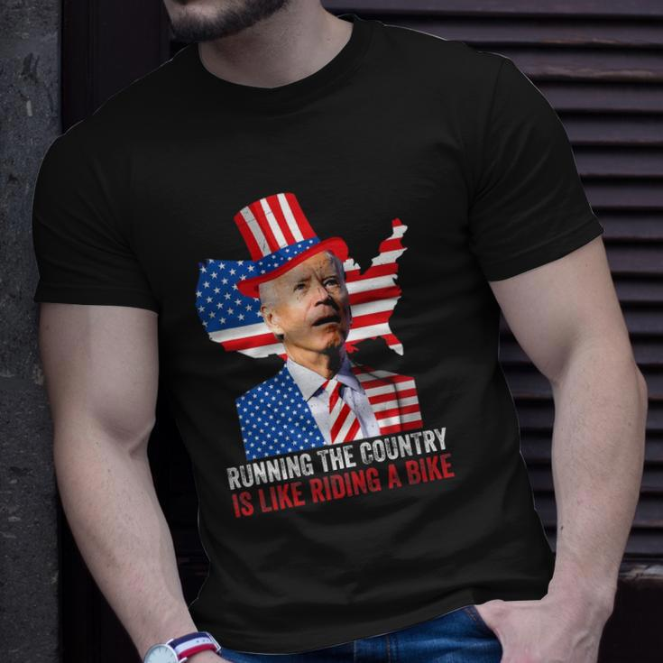 Running The Country Is Like Riding A Bike Anti Biden Unisex T-Shirt Gifts for Him