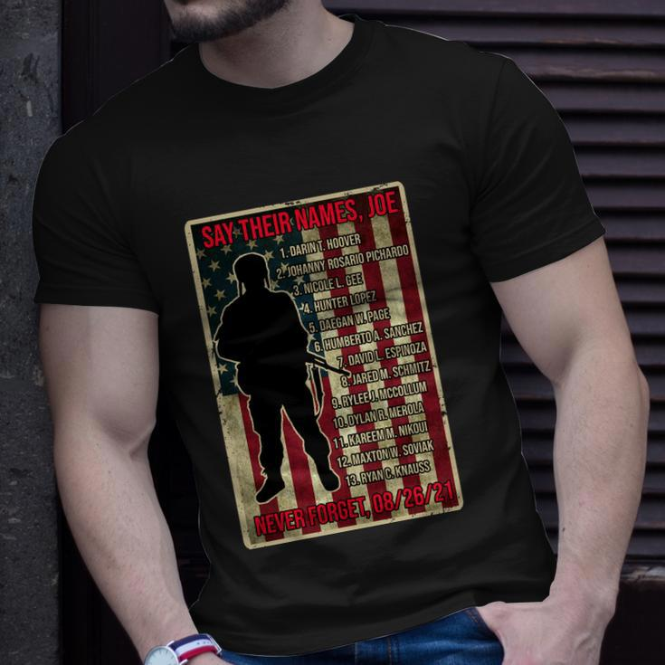 Say Their Names Joe Of 13 Fallen Soldiers Tribute Tshirt Unisex T-Shirt Gifts for Him
