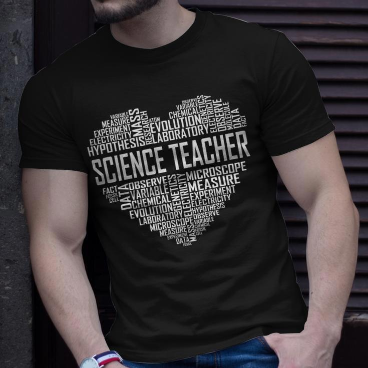 Science Teacher Heart Proud Science Teaching Design Unisex T-Shirt Gifts for Him