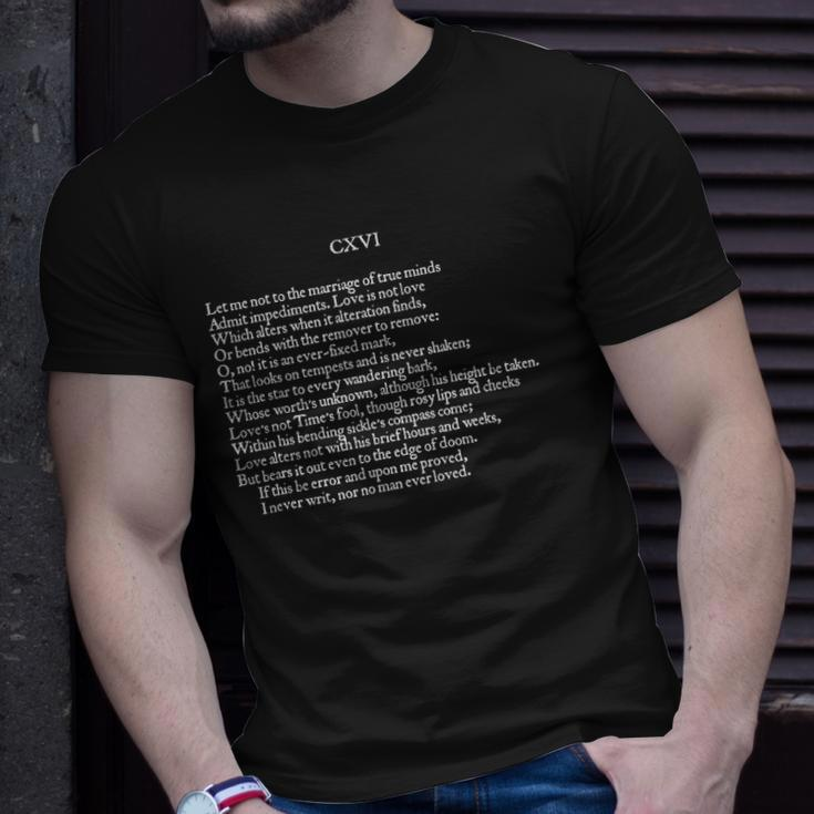 Shakespearian Sonnet-116 Poet Lover Unisex T-Shirt Gifts for Him
