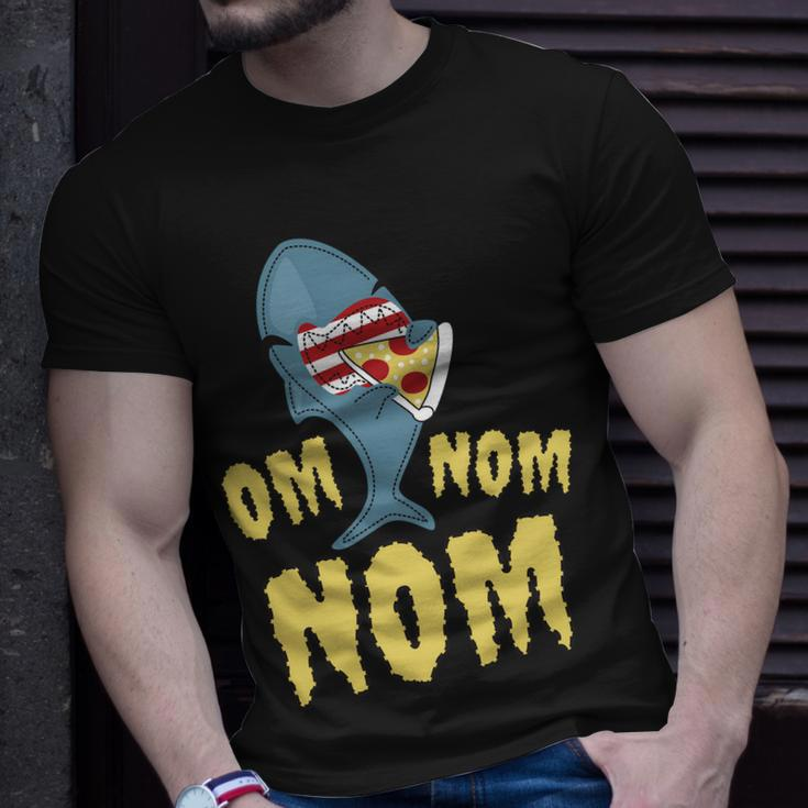 Shark Eating Pizza Om Nom Nom Unisex T-Shirt Gifts for Him