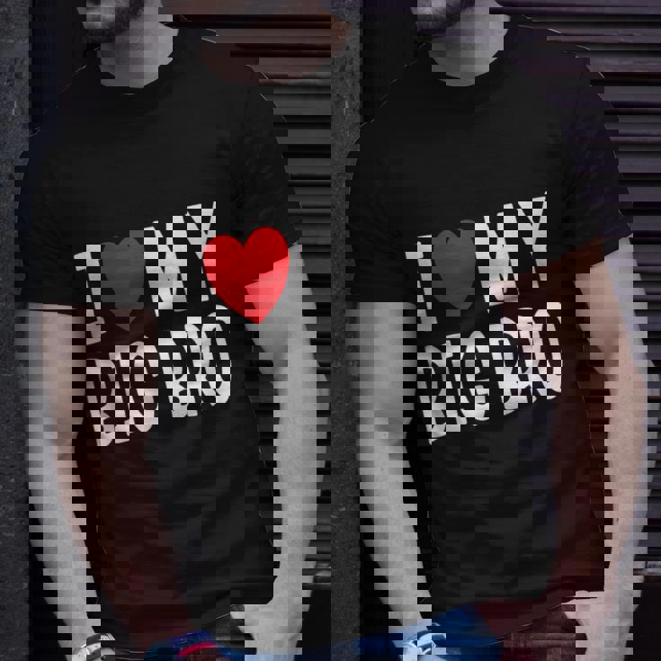Sibling Quote I Love My Big Bro Heart Brother T-shirt Gifts for Him