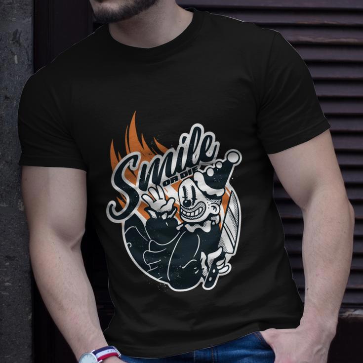 Smile Or Die Scary Clown Halloween Unisex T-Shirt Gifts for Him