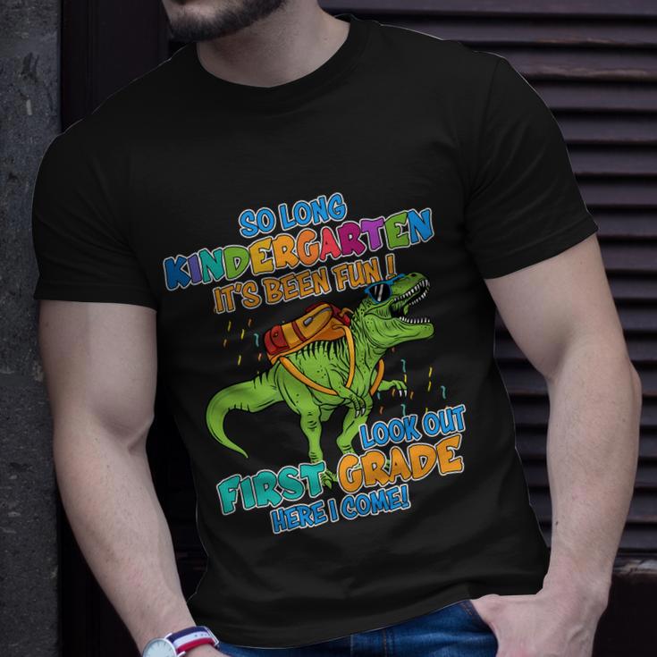 So Long Kindergarten Its Been Fun T_Rex Back To School Unisex T-Shirt Gifts for Him