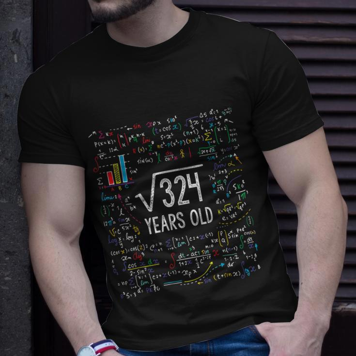 Square Root Of 324 18Th Birthday 18 Year Old Funny Gift Math Bday Cute Gift Unisex T-Shirt Gifts for Him