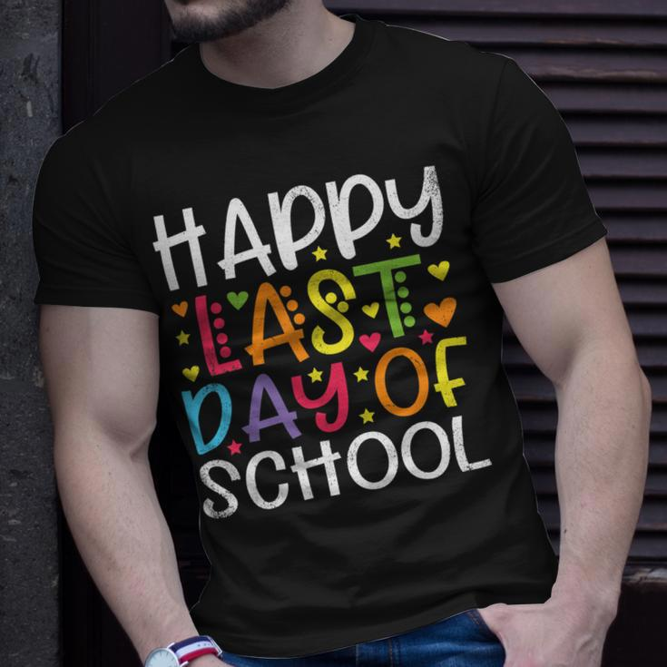 Stars Happy Last Day Of School Cute Graduation Teacher Kids Unisex T-Shirt Gifts for Him