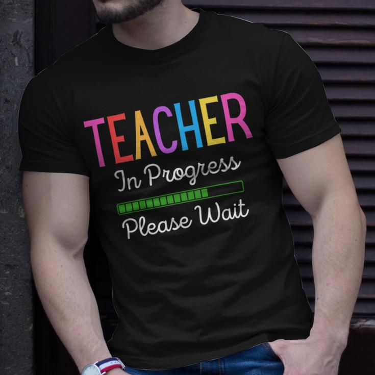 Teacher In Progress Please Wait Future Teacher Funny Unisex T-Shirt Gifts for Him