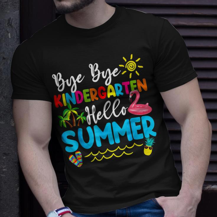 Teacher Student Kids Bye Bye Kindergarten Hello Summer Unisex T-Shirt Gifts for Him