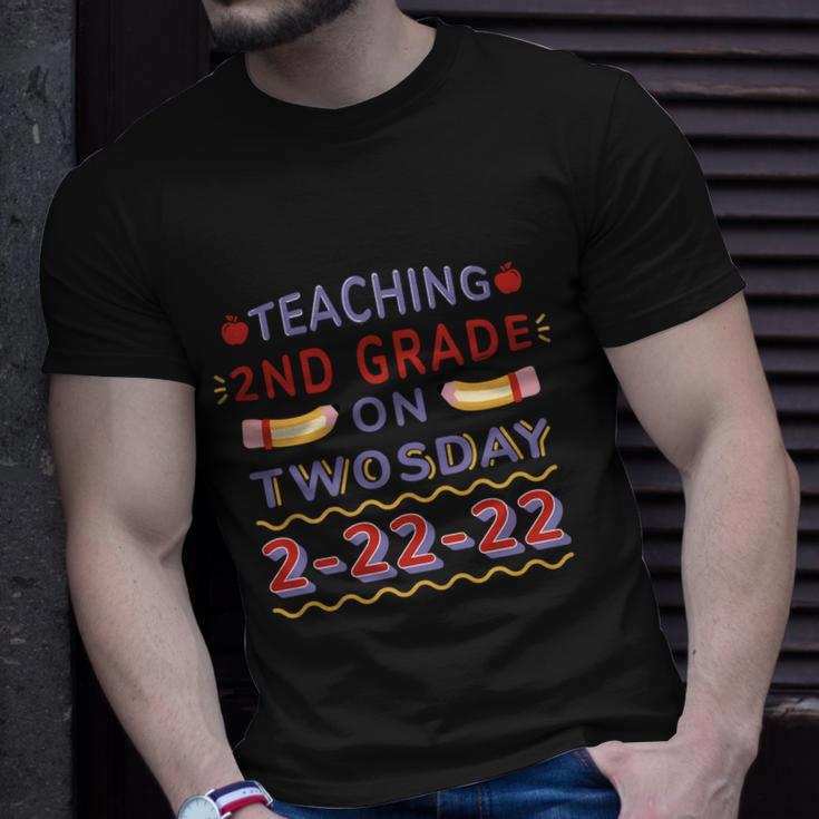 Teaching On Twosday Teach Teacher School Grade Children Job Gift Unisex T-Shirt Gifts for Him