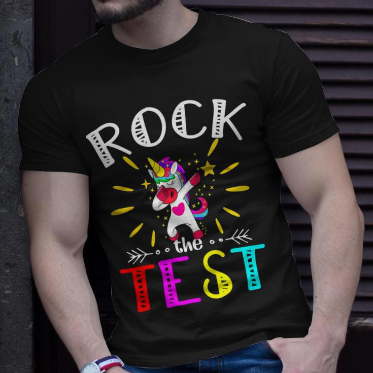 Testing Day Teacher Rock The Test Teaching Students Teachers Unisex T-Shirt Gifts for Him