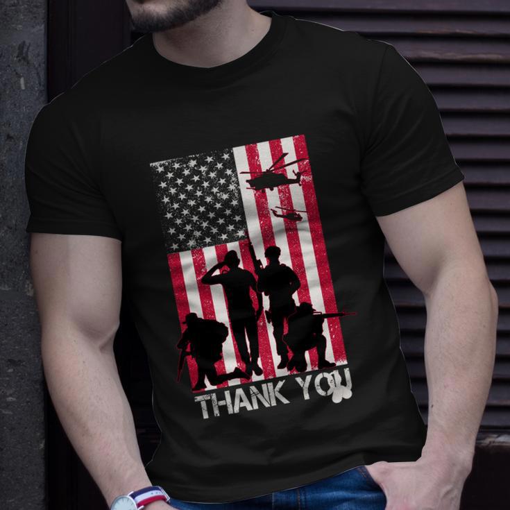 Thank You Memorial Day Soldiers Usa Flag Unisex T-Shirt Gifts for Him