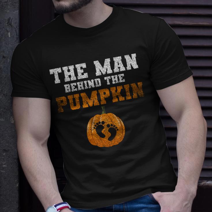 The Man Behind The Pumpkin Unisex T-Shirt Gifts for Him