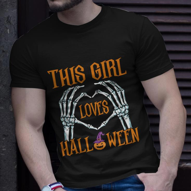 This Girl Loves Halloween Pumpkin Witch Hat Halloween Quote Unisex T-Shirt Gifts for Him