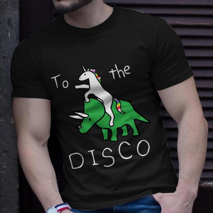 To The Disco Magical Unicorn Dinosaur Retro 80S Party Unisex T-Shirt Gifts for Him