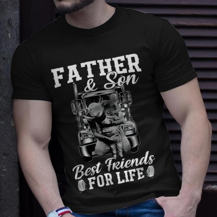 Trucker Trucker Fathers Day Father And Son Best Friends For Life Unisex T-Shirt Gifts for Him