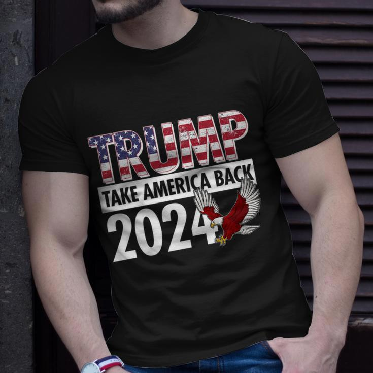 Trump Take America Back 2024 Usa Flag Eagle Unisex T-Shirt Gifts for Him