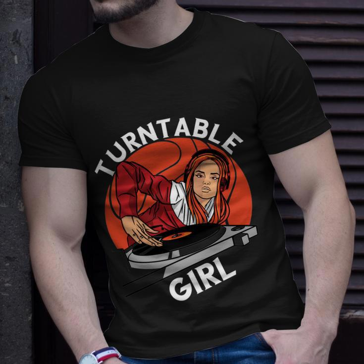 Turntable Girl Edm Techno Music Producer Dance Music Dj Cute Gift Unisex T-Shirt Gifts for Him
