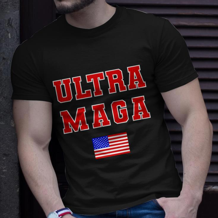 Ultra Maga Varsity Usa United States Flag Logo Tshirt Unisex T-Shirt Gifts for Him
