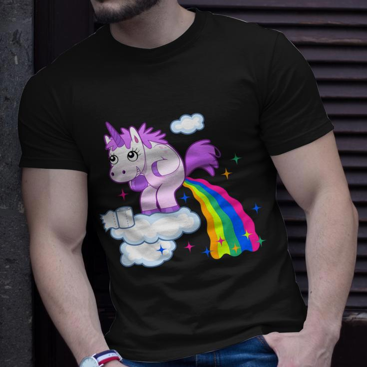 Unicorn Pooping A Rainbow Tshirt Unisex T-Shirt Gifts for Him