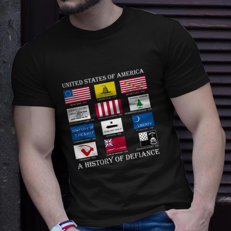 United States Of America History Flags Of Defiance Unisex T-Shirt Gifts for Him