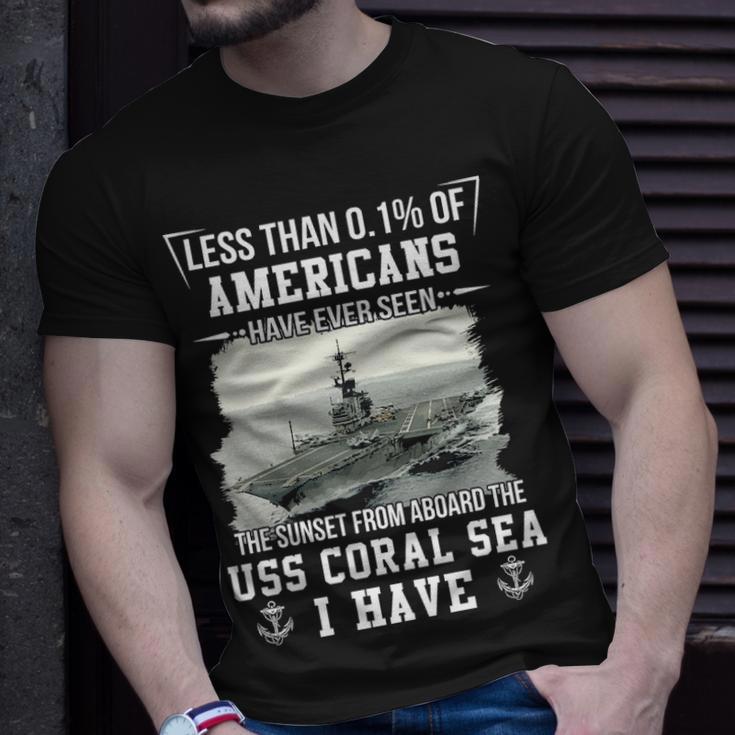 Uss Coral Sea Cv 43 Cva 43 Sunset Unisex T-Shirt Gifts for Him