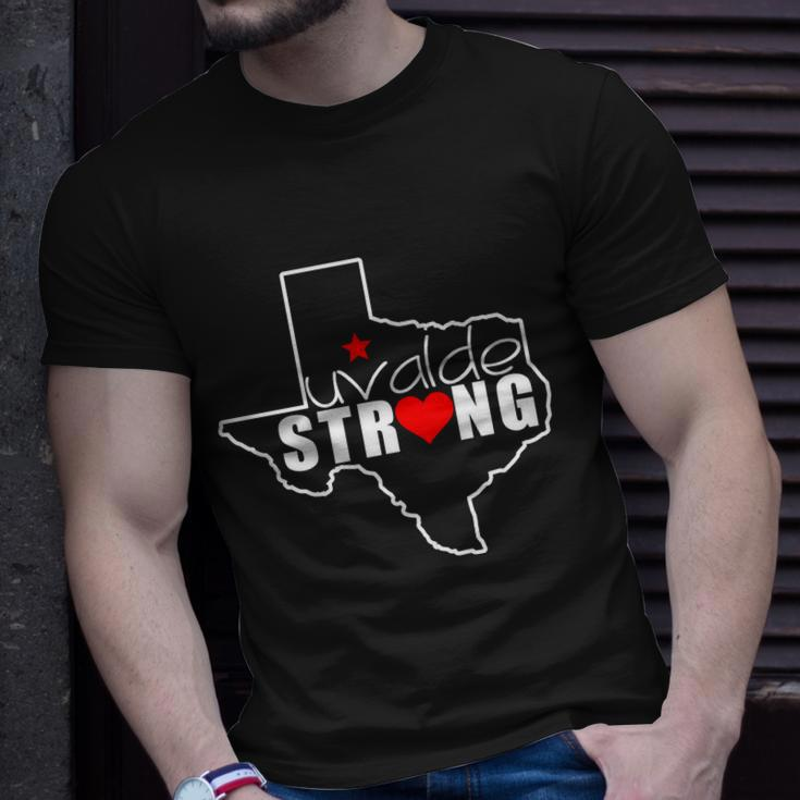 Uvalde Strong Texas Map Heart Unisex T-Shirt Gifts for Him