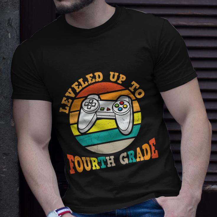 Video Game Back To School Leveled Up To Fourth Grade Vintage Unisex T-Shirt Gifts for Him