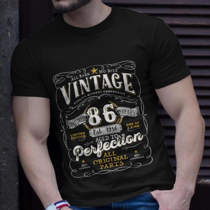 Vintage 1936 Birthday For Women Funny Men 86 Years Old Unisex T-Shirt Gifts for Him