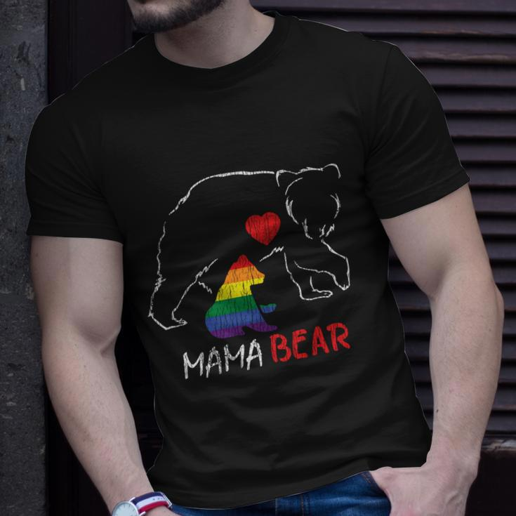 Vintage Rainbow Mama Bear Hugs Mom Mother Love Lgbt Pride T-shirt Gifts for Him