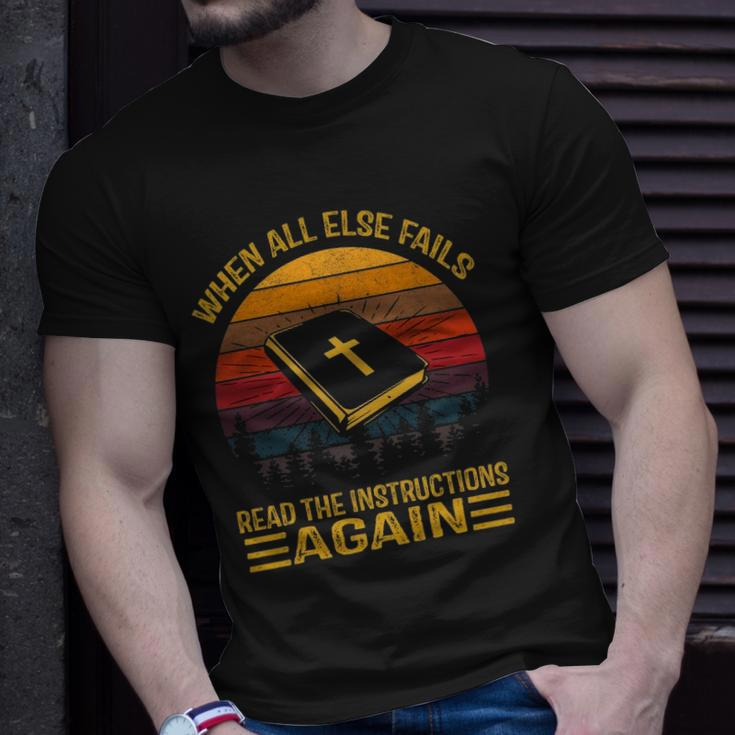 When All Else Fails Read The Instructions Again Christian Unisex T-Shirt Gifts for Him