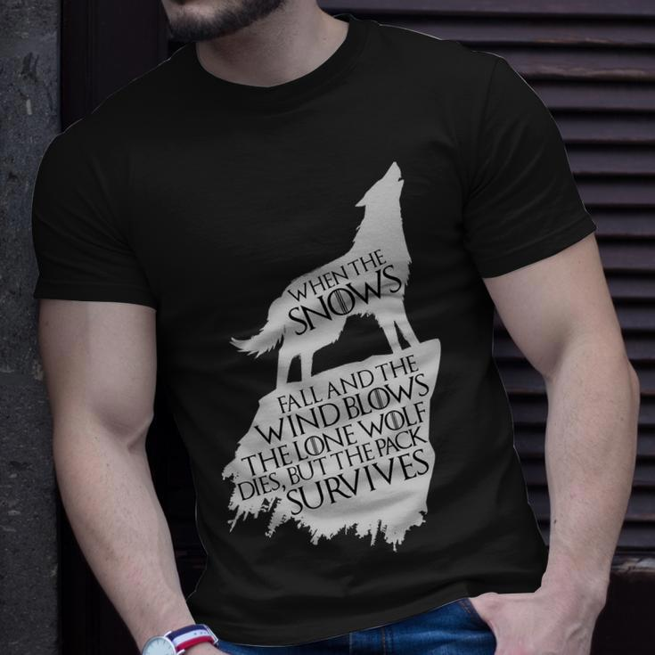When The Snows Fall The Lone Wolf Dies But The Pack Survives T-shirt Gifts for Him