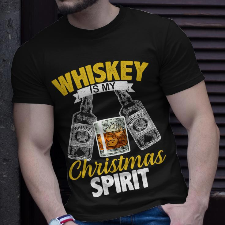 Whiskey Is My Christmas Spirit Tshirt Unisex T-Shirt Gifts for Him