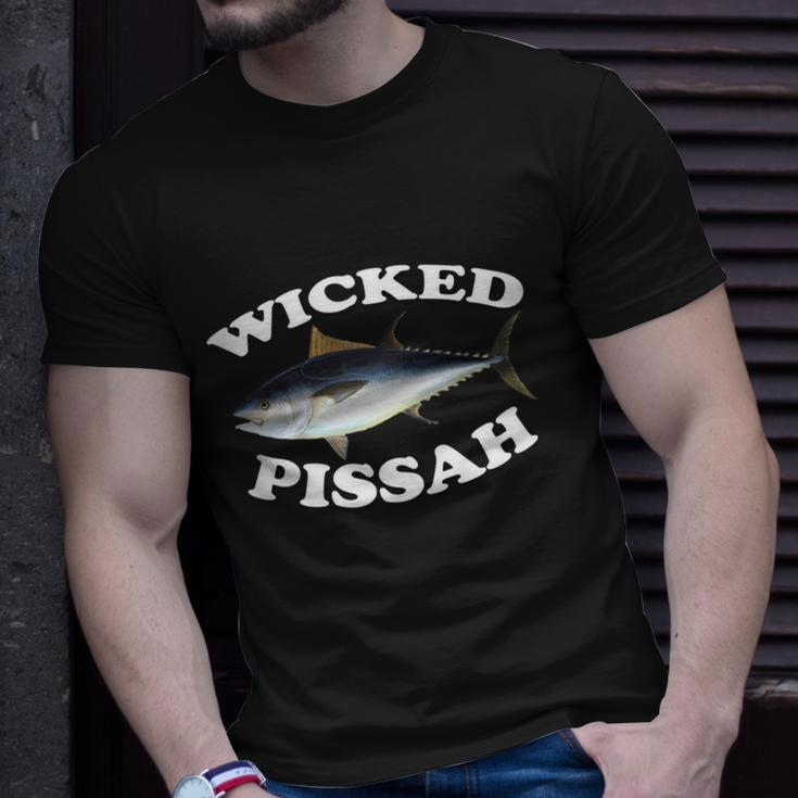 Wicked Pissah Bluefin Tuna Illustration Fishing Angler Gear Gift Unisex T-Shirt Gifts for Him