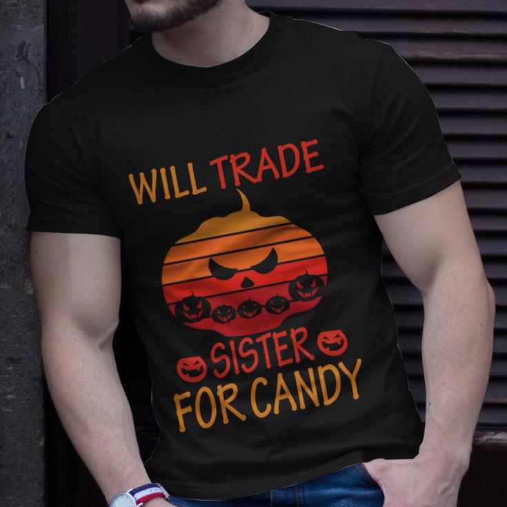 Will Trade Sister For Candy Halloween Quote Unisex T-Shirt Gifts for Him