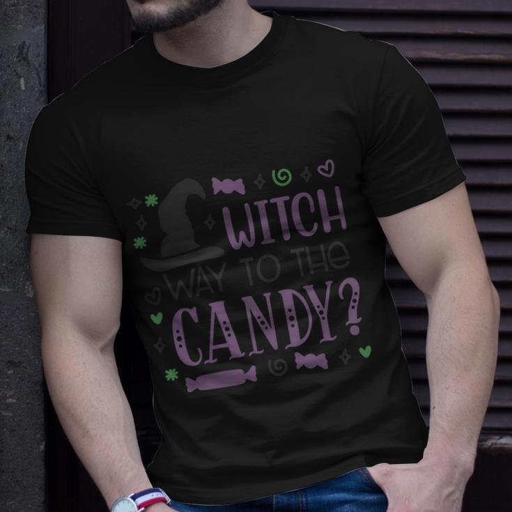Witch Way To The Candy Halloween Quote V2 Unisex T-Shirt Gifts for Him