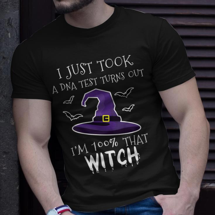 Womens I Just Took A Dna Test Womens Halloween Witch Unisex T-Shirt Gifts for Him