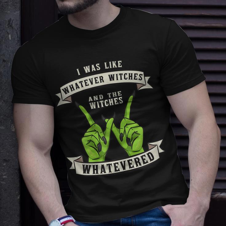 Womens Whatever Witches Witch Wiccan Costume Funny Halloween Gifts Unisex T-Shirt Gifts for Him