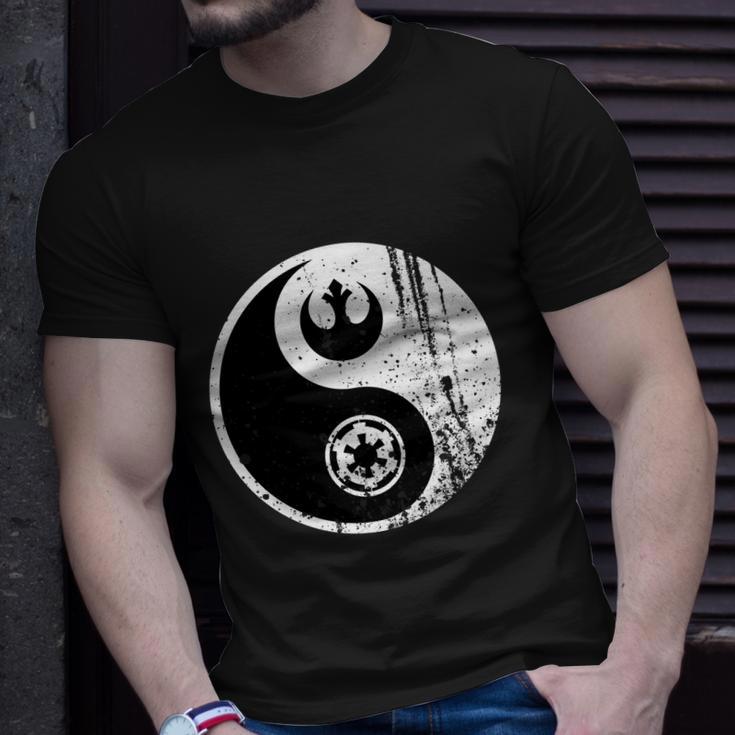 Yin Yang Rebel Alliance Galactic Empire Star Geek Nerd Unisex T-Shirt Gifts for Him