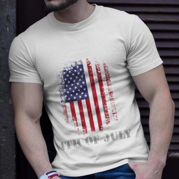 4Th Of July Usa Flag Vintage Distressed Independence Day Great Gift Unisex T-Shirt Gifts for Him