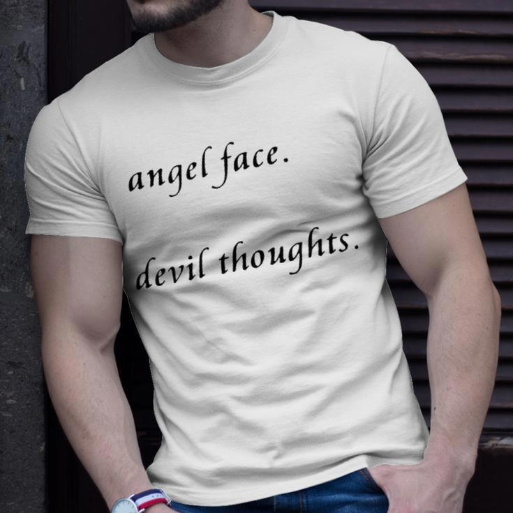Angel Face Devil Thoughts V2 Unisex T-Shirt Gifts for Him