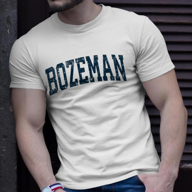Bozeman Montana Mt Vintage Athletic Sports Navy Design Unisex T-Shirt Gifts for Him