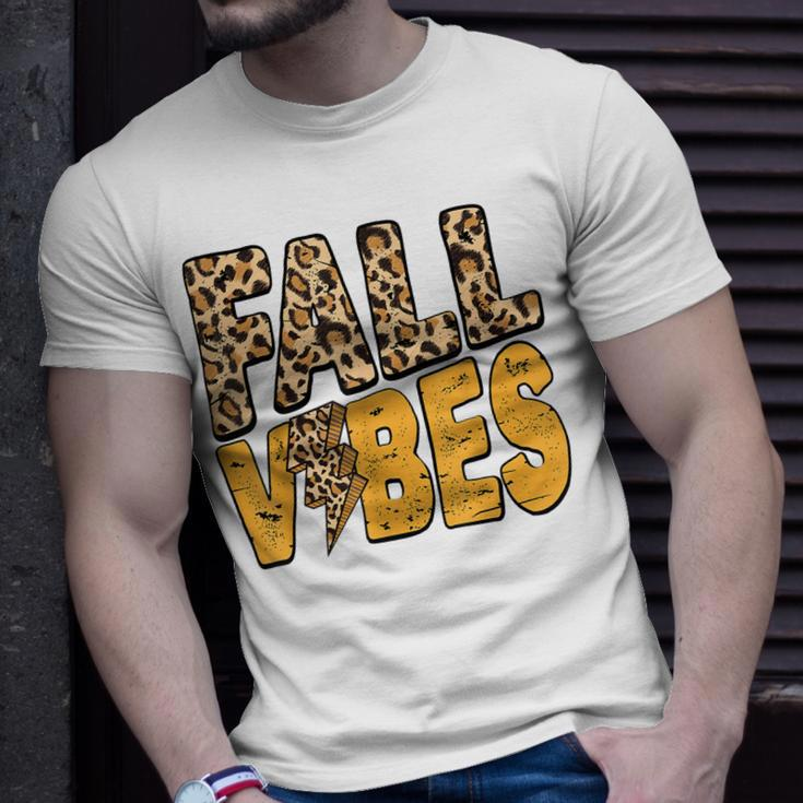 Distressed Fall Vibes Leopard Lightning Bolts In Fall Colors T-shirt Gifts for Him