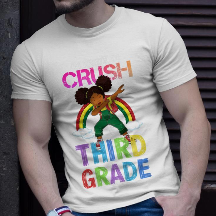 Kids Im Ready To Crush 3Rd Grade Dabbing Black Girl Rainbow Unisex T-Shirt Gifts for Him