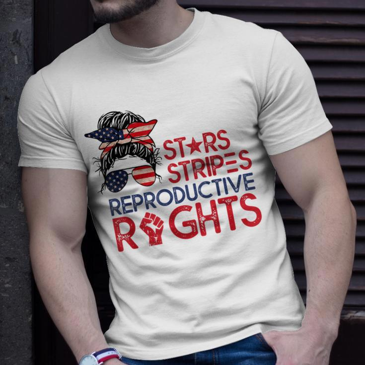 Messy Bun American Flag Pro Choice Star Stripes Equal Right V2 Unisex T-Shirt Gifts for Him