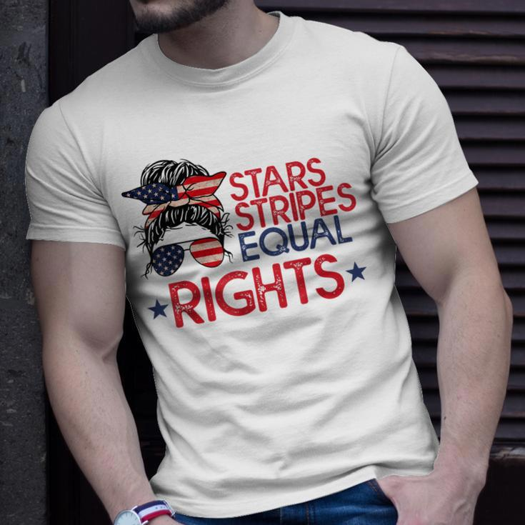 Messy Bun American Flag Pro Choice Star Stripes Equal Right V4 Unisex T-Shirt Gifts for Him