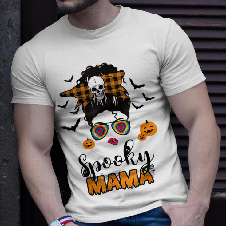 Spooky Mama Messy Bun For Halloween Messy Bun Mom Monster V2 Unisex T-Shirt Gifts for Him